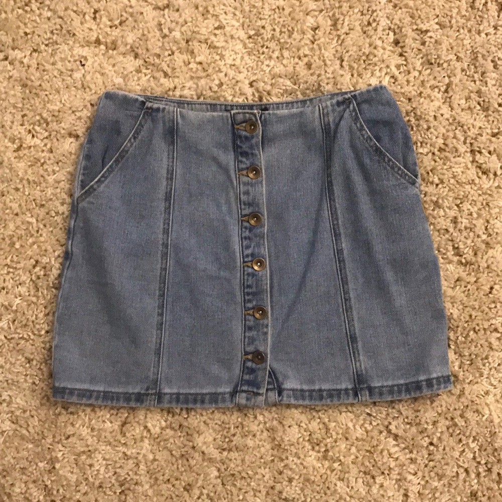 Denim Mini High Waisted Skirt